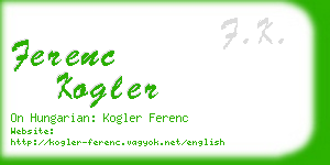 ferenc kogler business card